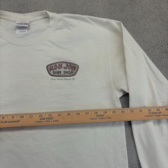 Ron Jon Surf Shop Shirt Mens Large White Long Sleeve Long Beach Island, NJ Ocean - Picture 7 of 8
